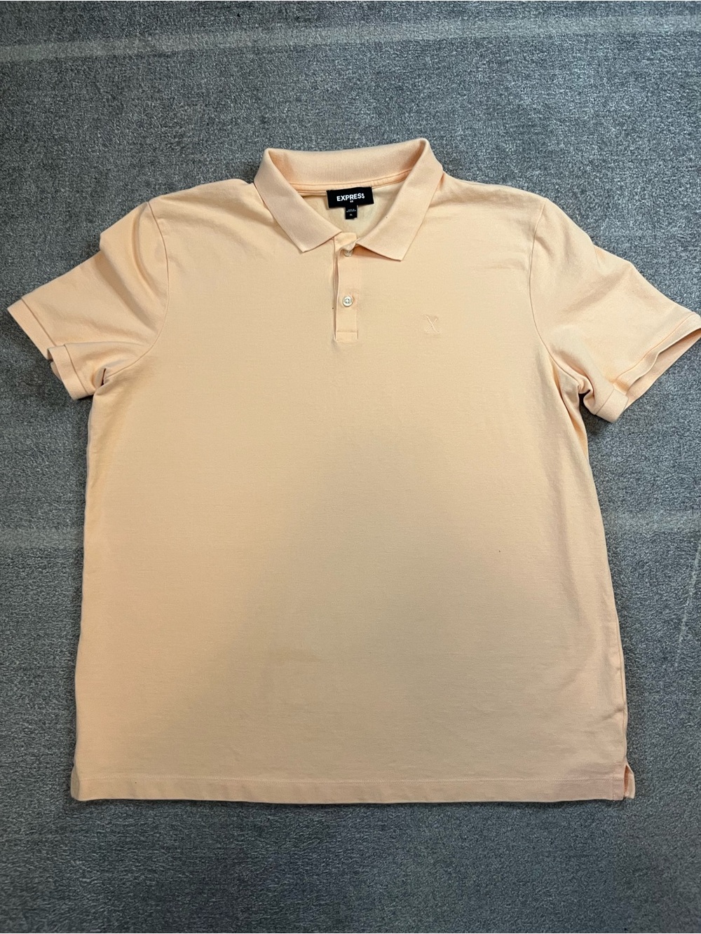 Express Men’s Light Peach Polo Shirt size XL Preppy EUC